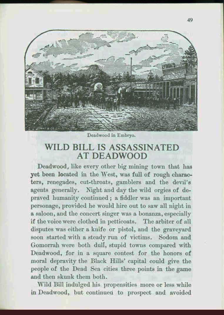 THE LIFE AND WONDERFUL ADVENTURES OF WILD BILL (J. B. Hickok). vist0013g